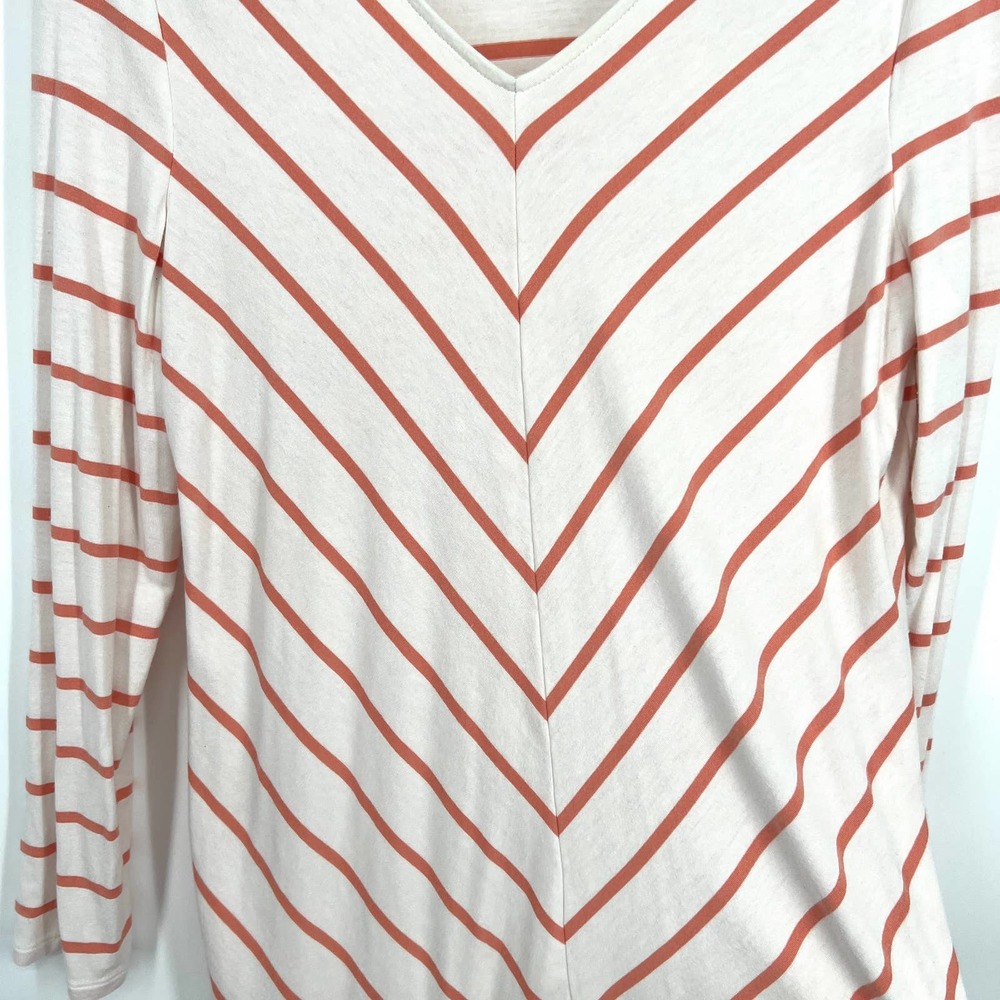 Chico's Size 1 or M Medium Stretchy Stripe Blouse Shirt Top Summer Fall Winter - Picture 4 of 6